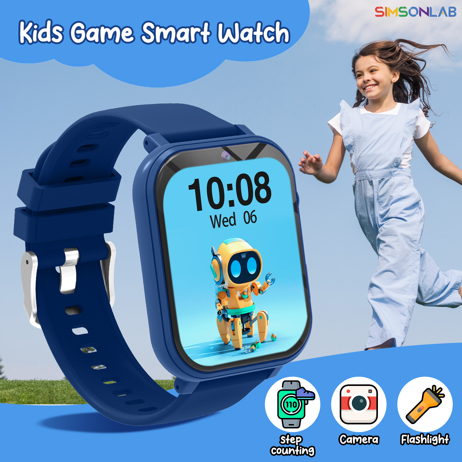 Smartwatch Watches Gift For Girls - Kids Smart Watch Games Camera Flashlight
