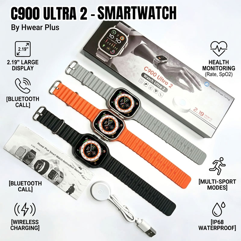 Smartwatch Watches For Girls - New C900 Ultra 2 Smart Watch