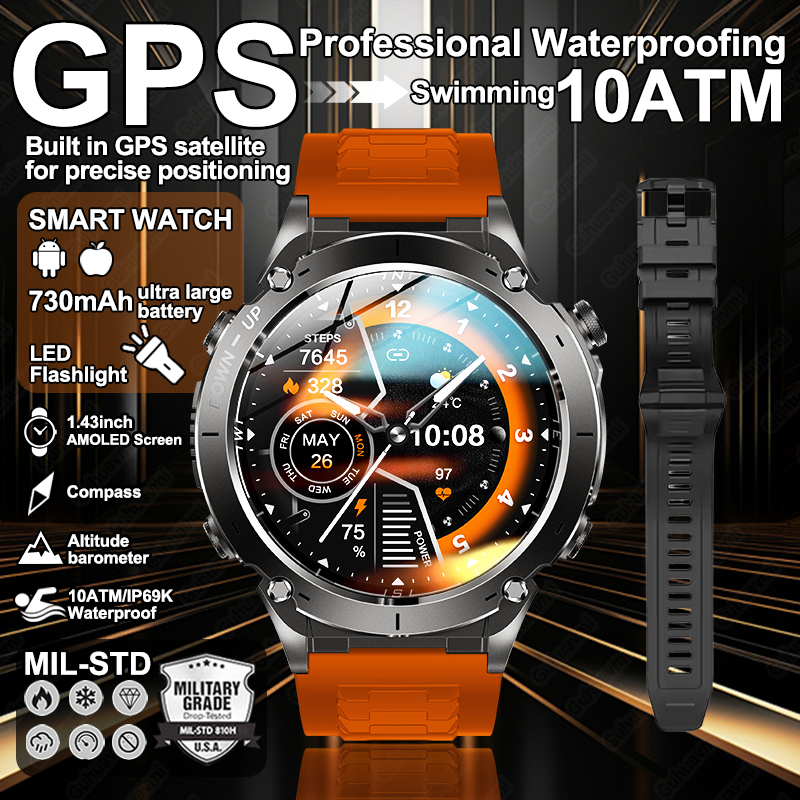 Smartwatch Watches Brands For Men - 2026 New GUHUAVMI Men Military Grade