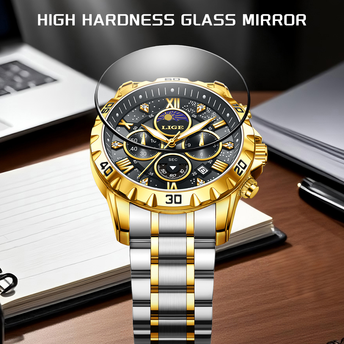 LIGE Top Brand Luxury Quartz M - огляд і ціна Chronograph Sport Watch
