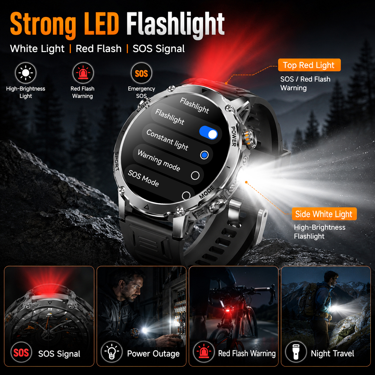 2026 New Rugged Power Smart Wa - огляд і ціна Smartwatch Rugged Watches For Men