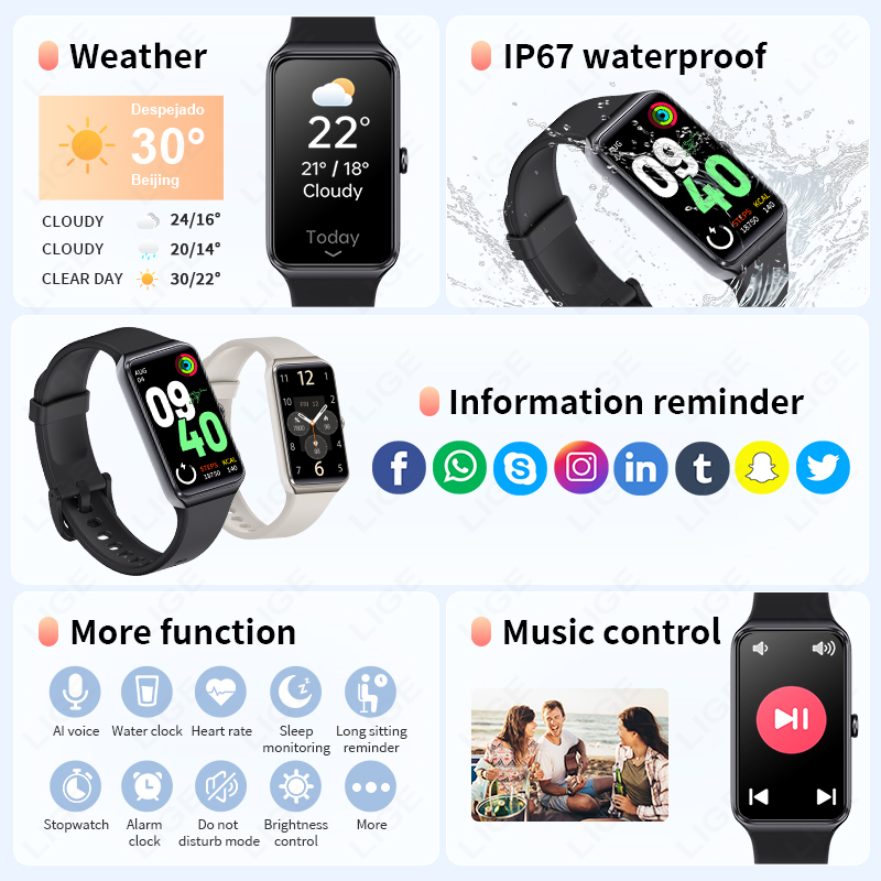 LIGE Couple Smart Wristband Me - огляд і ціна Smartwatch Latest Watches For Women