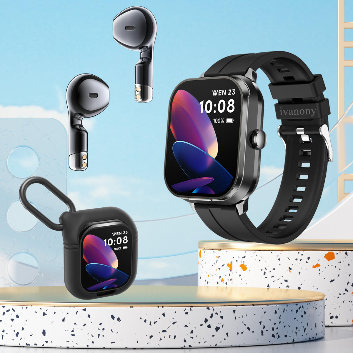 Smart Watch Earphones 2 in 1 b - огляд і ціна Smartwatch Noise Watches For Men