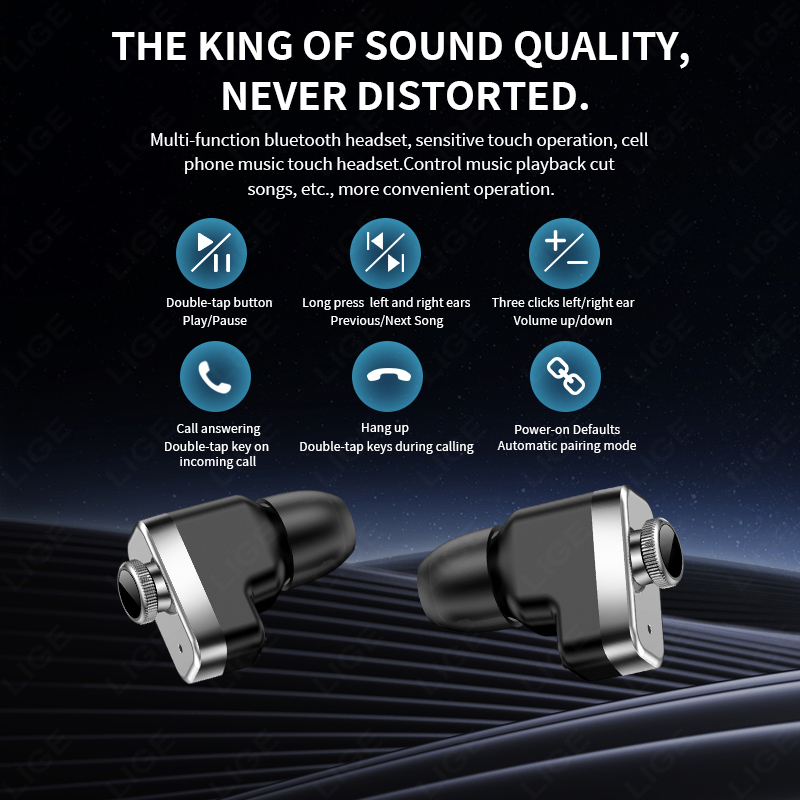LIGE TWS Earbuds Bluetooth Hea - огляд і ціна Smartwatch Noise Watches For Men