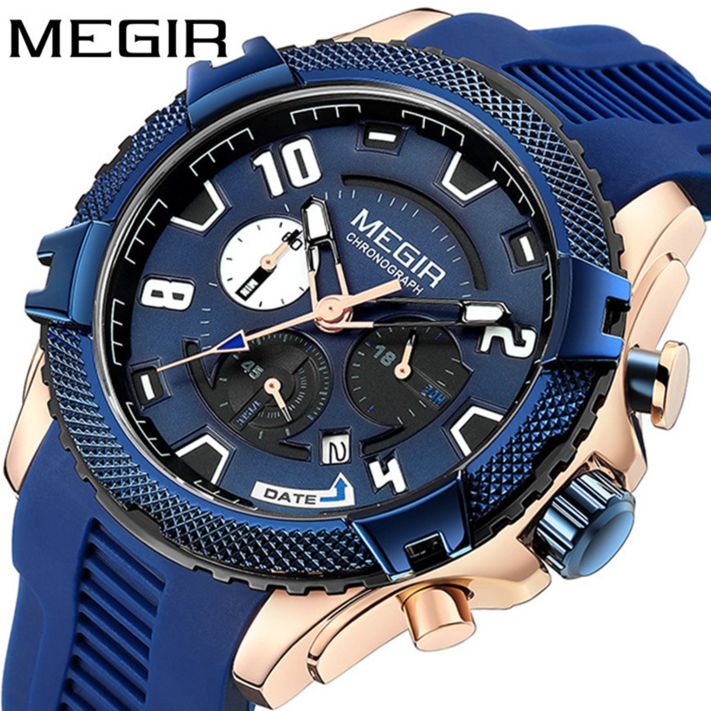 MEGIR 48MM Dial Chronograph Me - огляд і ціна Chronograph Sport Watch