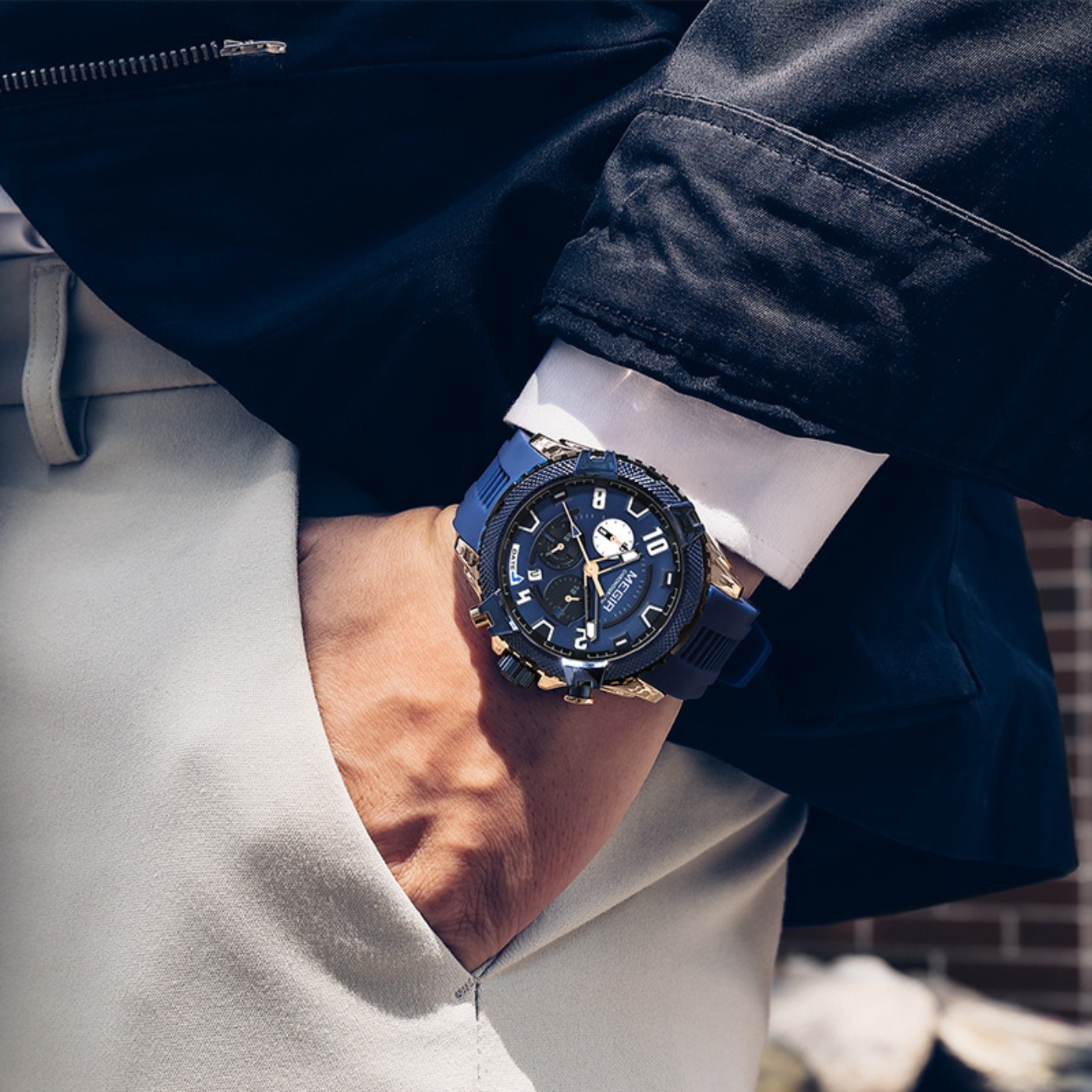 MEGIR 48MM Dial Chronograph Me - огляд і ціна Chronograph Sport Watch