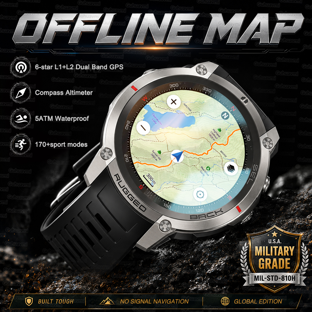 NEW Rugged Military GPS Offlin - огляд і ціна Smartwatch Rugged Watches For Men