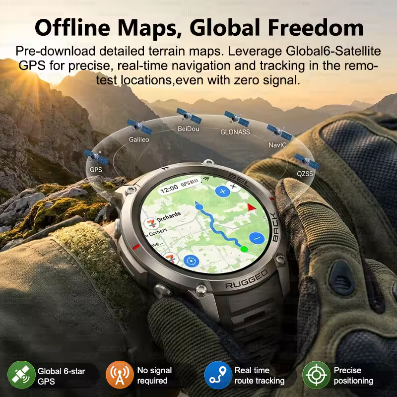 NEW Rugged Military GPS Offlin - огляд і ціна Smartwatch Rugged Watches For Men