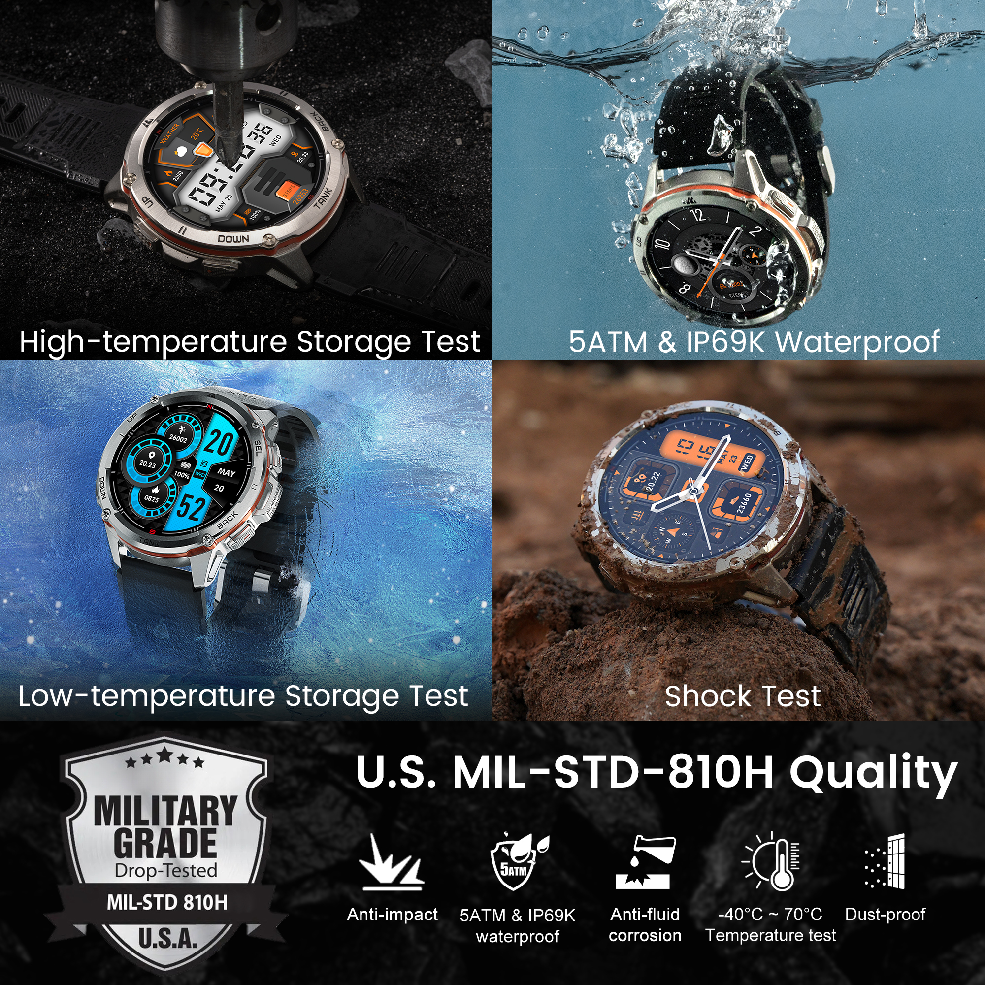 KOSPET TANK T3 Ultra Rugged GP - огляд і ціна Smartwatch Rugged Watches For Men