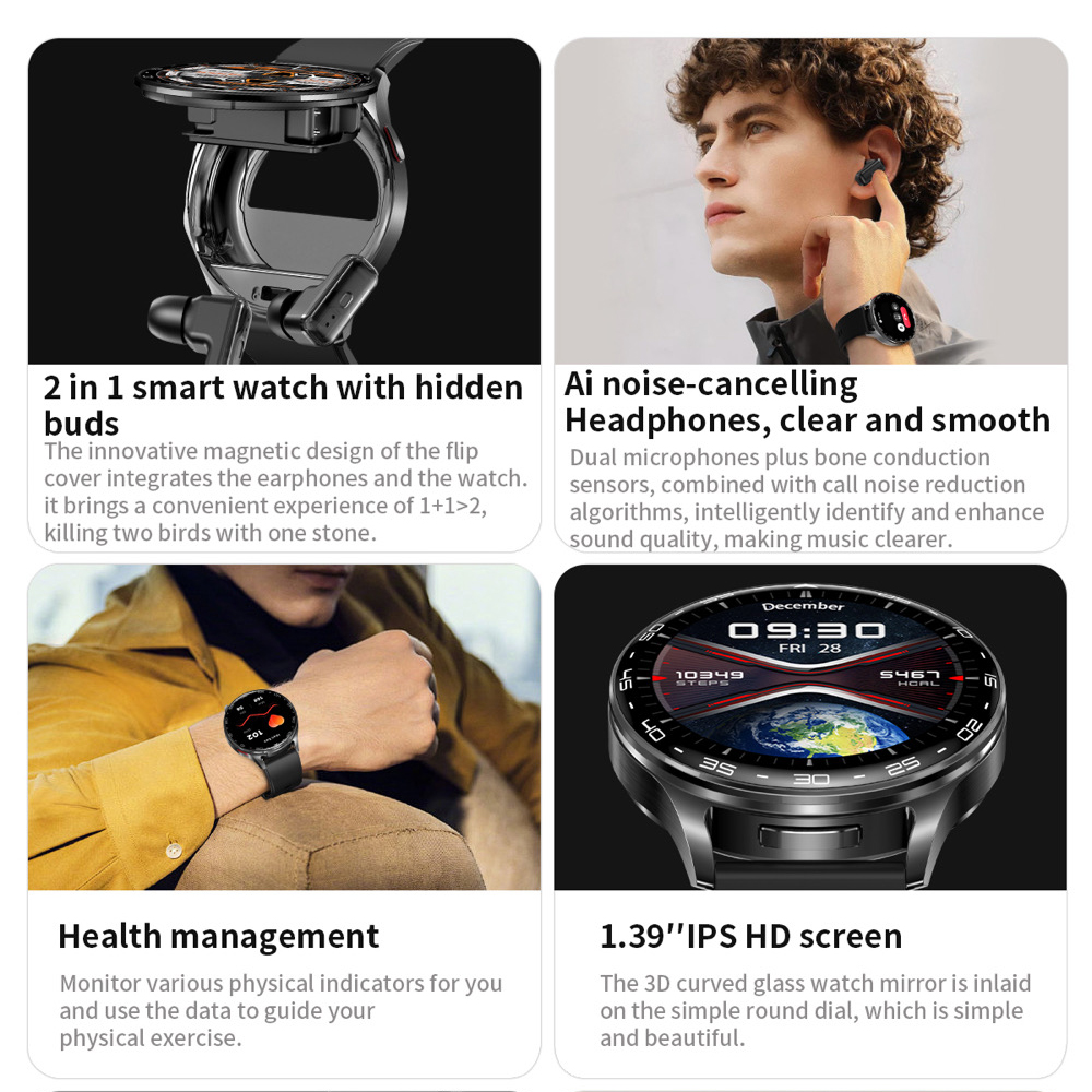 2 In 1 TWS Headset Smart Watch - огляд і ціна Smartwatch Noise Watches For Men