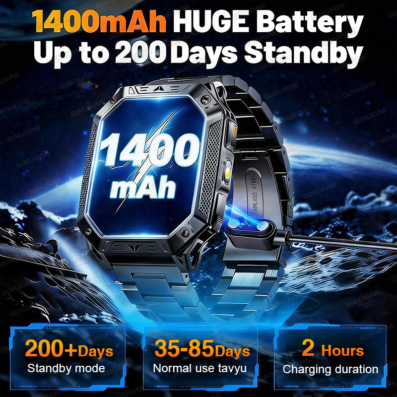 TANK Ultra 2026: 1400mAh Milit - огляд і ціна Smartwatch Rugged Watches For Men