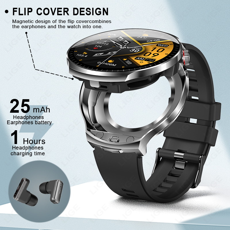 LIGE New TWS 2 in 1 Headset Sm - огляд і ціна Smartwatch Noise Watches For Men