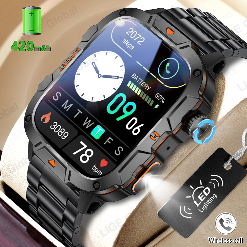 LIGE Rugged Military Smart Wat - огляд і ціна Smartwatch Rugged Watches For Men