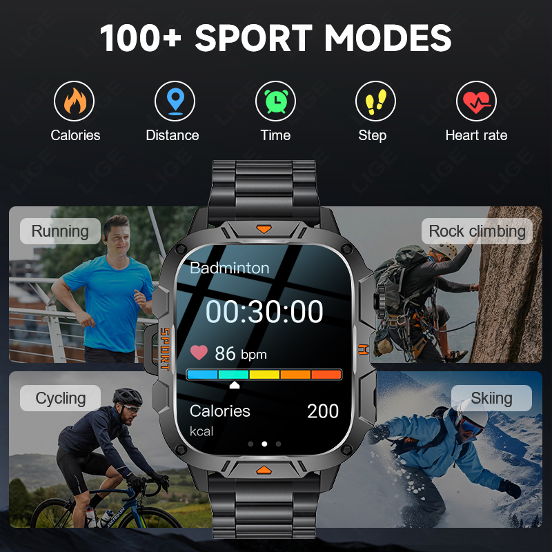 LIGE Rugged Military Smart Wat - огляд і ціна Smartwatch Rugged Watches For Men