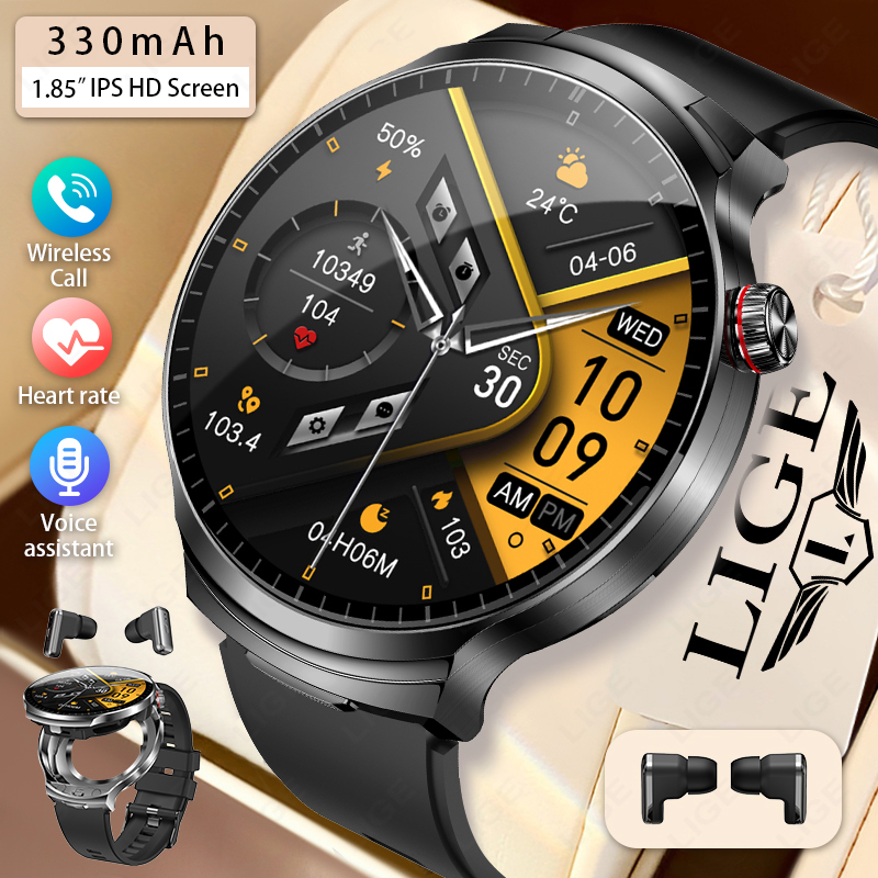 LIGE 2026 New TWS 2 in 1 Heads - огляд і ціна Smartwatch Noise Watches For Men