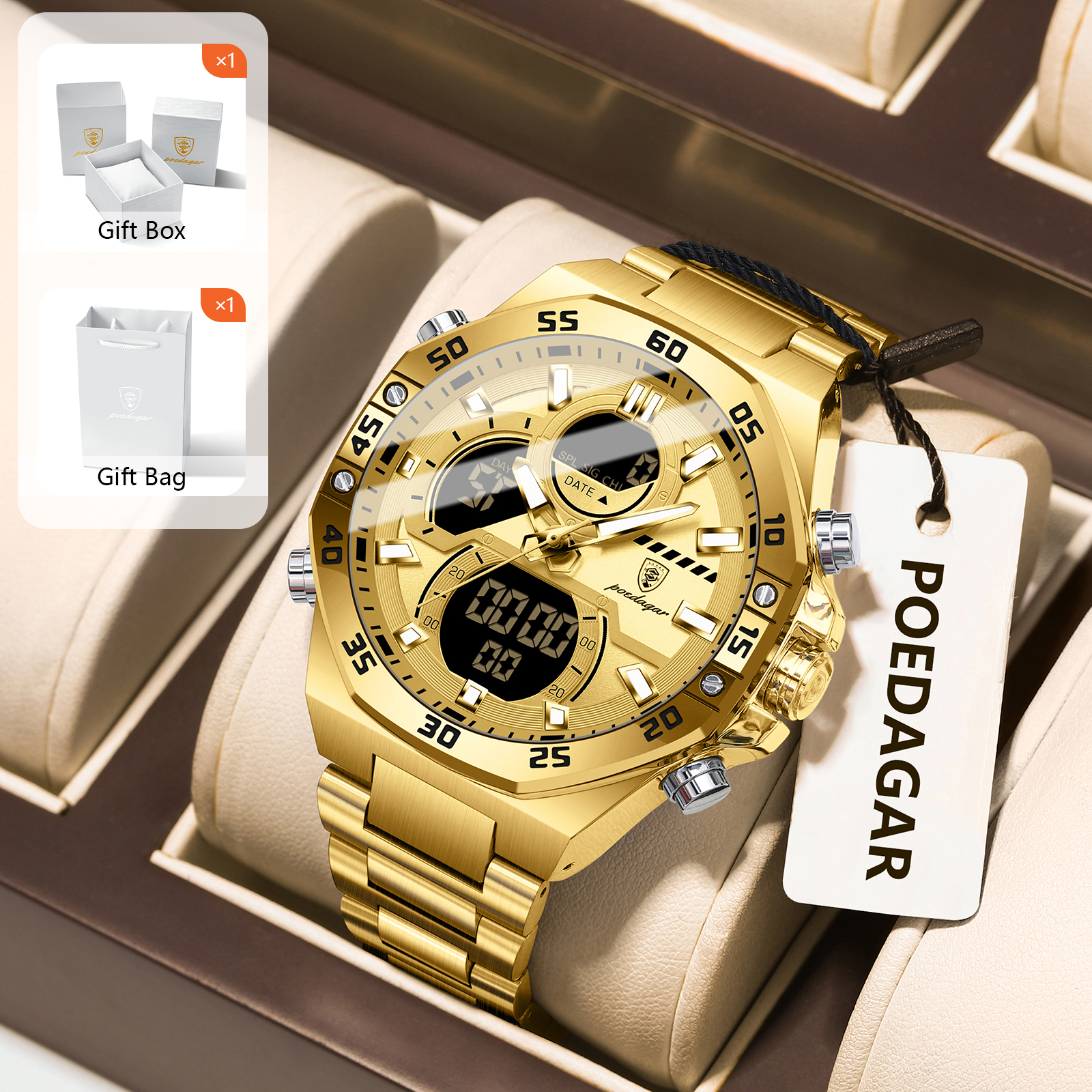 POEDAGAR Sport Men Watch LED W - огляд і ціна Chronograph Sport Watch