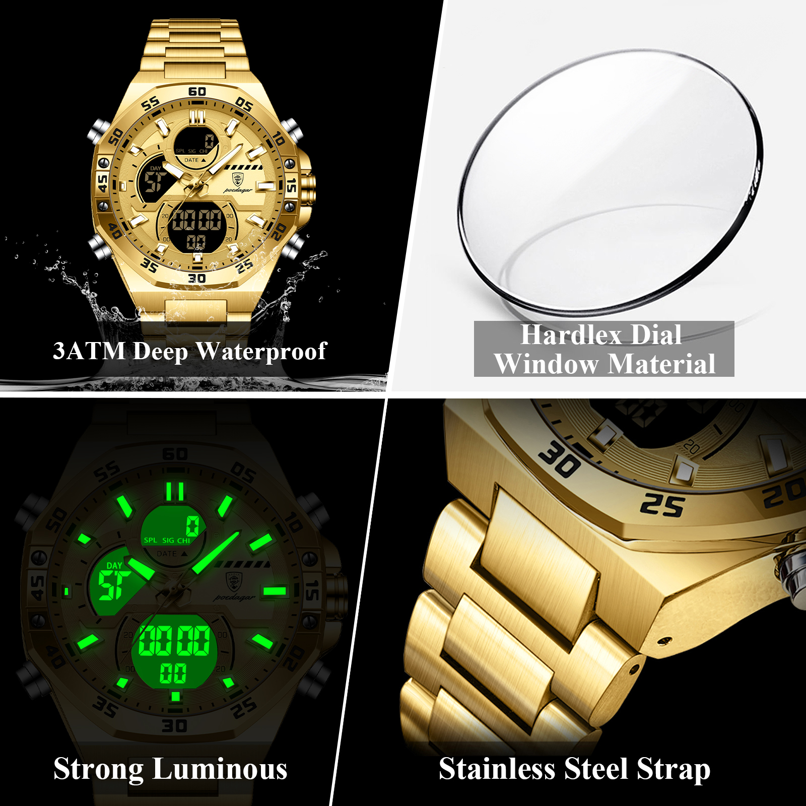 POEDAGAR Sport Men Watch LED W - огляд і ціна Chronograph Sport Watch