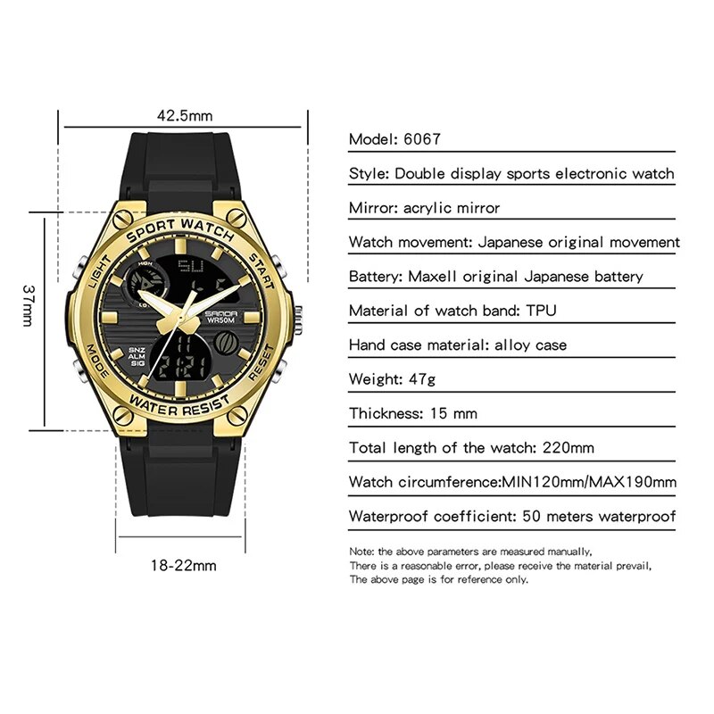 SANDA Brand G Style LED Digita - огляд і ціна Chronograph Sport Watch