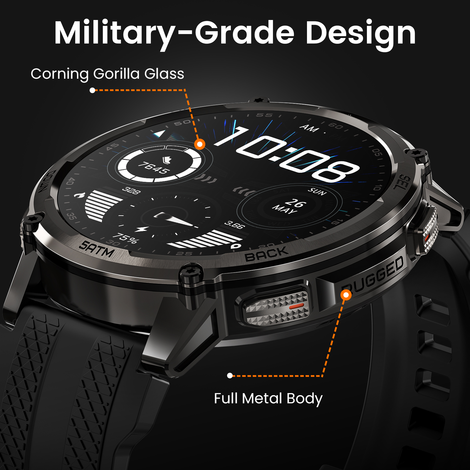 KOSPET TANK T4C Smartwatch Men - огляд і ціна Smartwatch Rugged Watches For Men