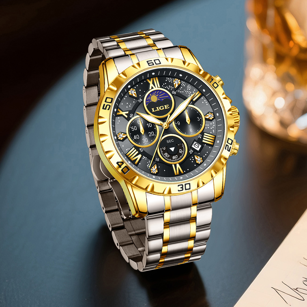 LIGE Top Brand Luxury Quartz M - огляд і ціна Chronograph Sport Watch