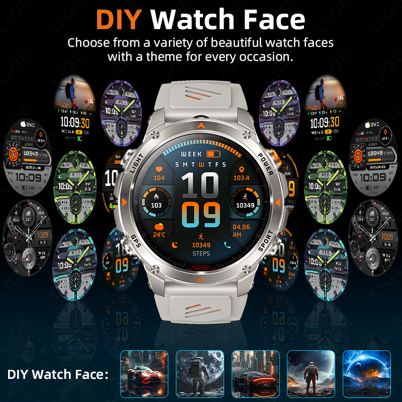 LIGE Rugged GPS Track Smart Wa - огляд і ціна Smartwatch Rugged Watches For Men