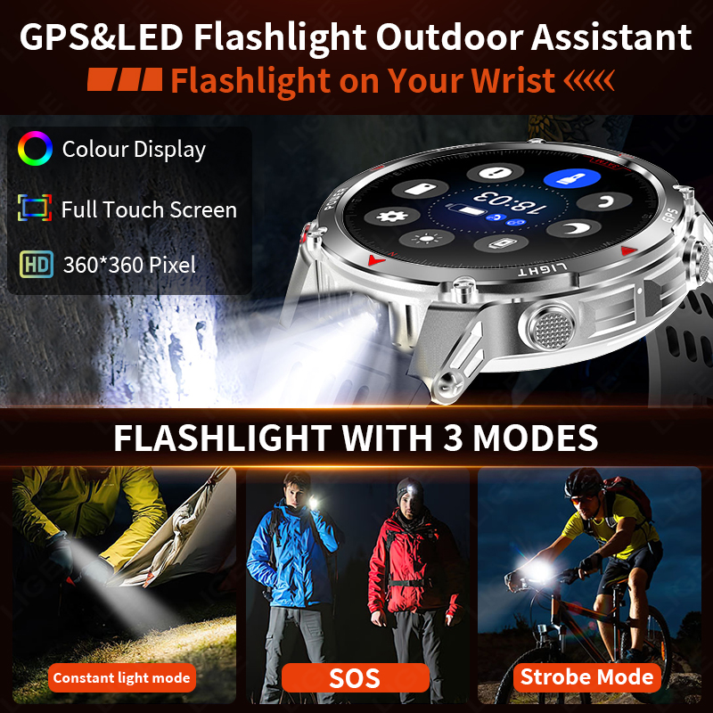 LIGE Rugged GPS Track Smart Wa - огляд і ціна Smartwatch Rugged Watches For Men