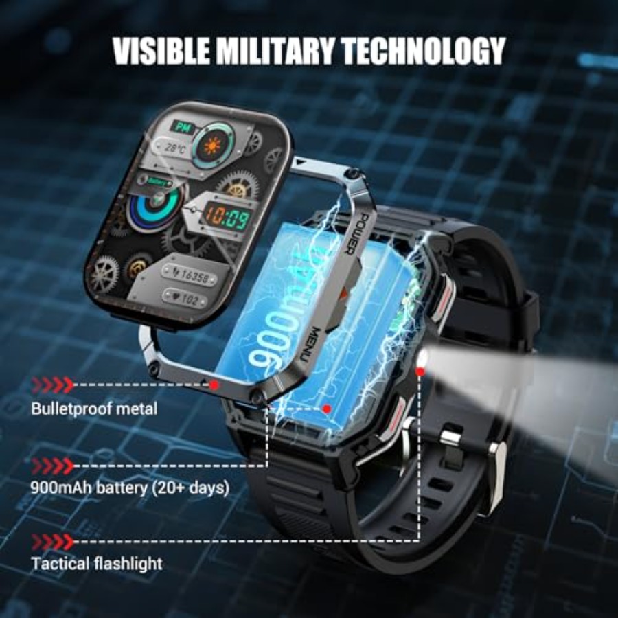 Military Tactical Smart Watche - огляд і ціна Smartwatch Rugged Watches For Men