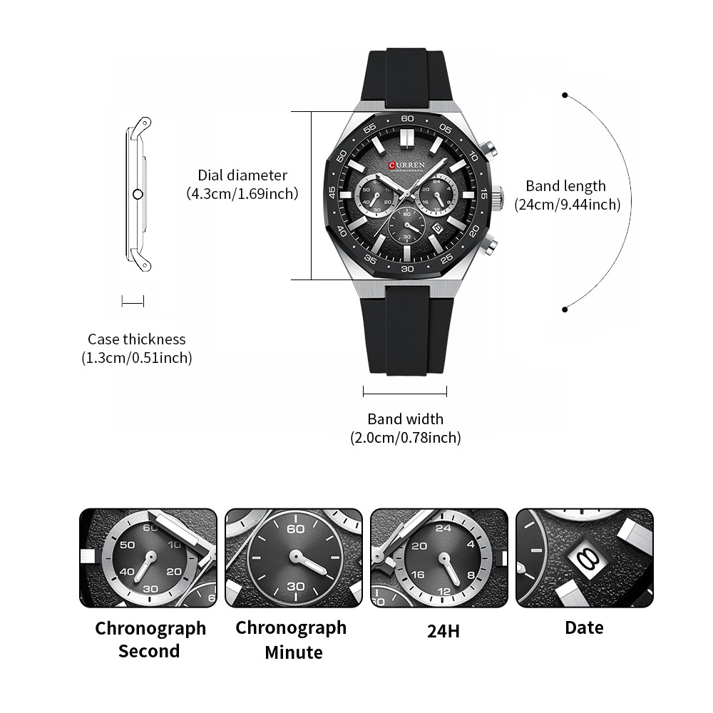 CURREN Fashion Casual Men Spor - огляд і ціна Chronograph Sport Watch
