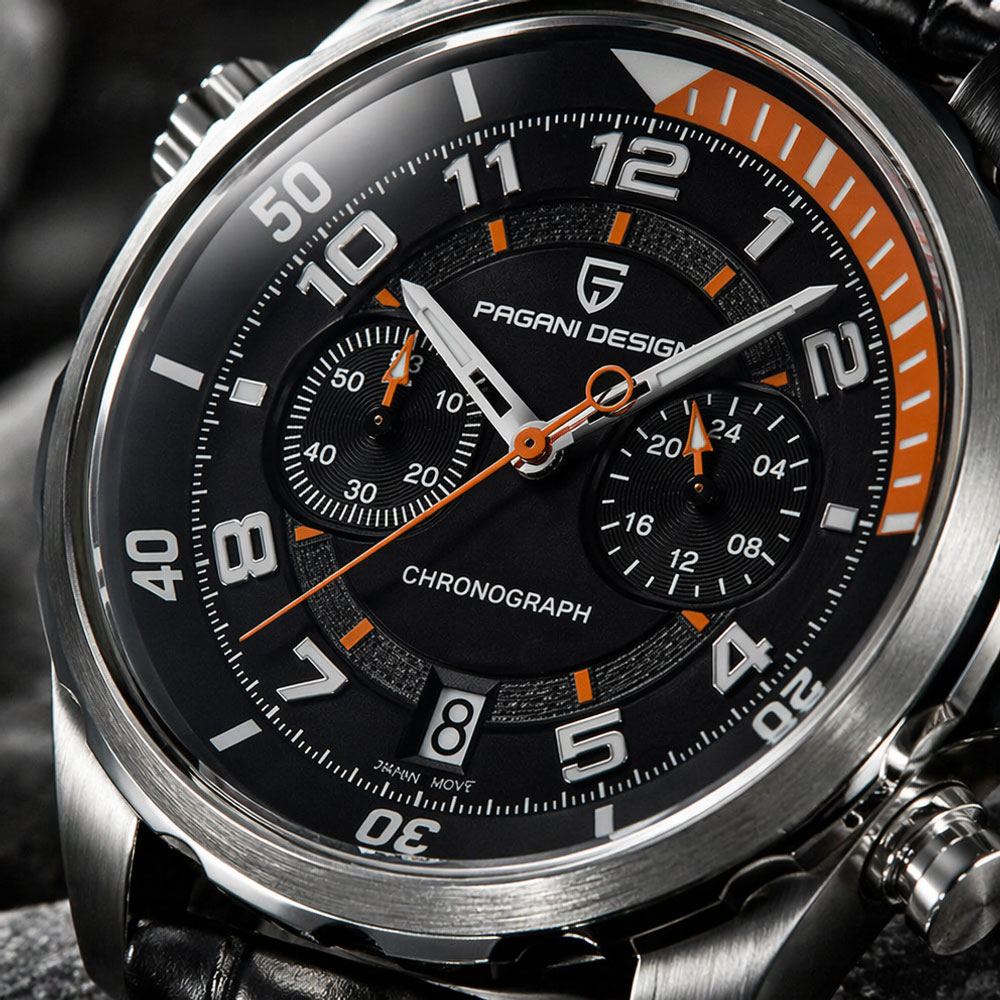 PAGANI DESIGN Classic Leather  - огляд і ціна Chronograph Sport Watch