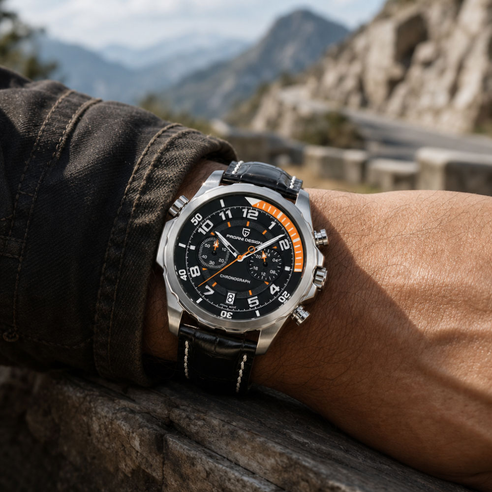 PAGANI DESIGN Classic Leather  - огляд і ціна Chronograph Sport Watch