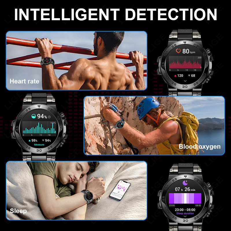 LIGE Rugged Military Smart Wat - огляд і ціна Smartwatch Rugged Watches For Men