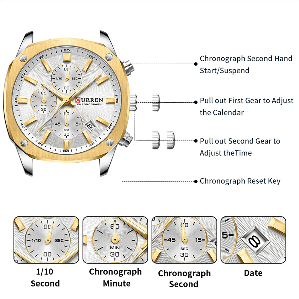 CURREN Modern Men's 42mm Sport - огляд і ціна Chronograph Sport Watch